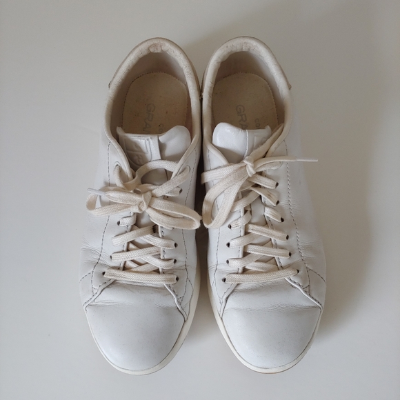 Cole Haan GrandPro White Leather Sneakers Size 7.5 - Picture 3 of 15